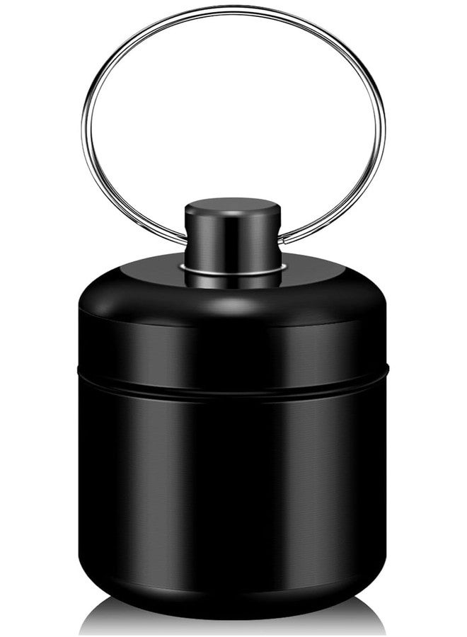 CHIVENIDO Pill Keychain Holder - Small Pill Box Waterproof Pills Fob Organizer Portable Ring Holder Keychain for Purse (Black) - Image 1